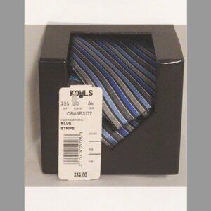Croft & Barrow Traditional Blue Stripe Tie   *Brand New*